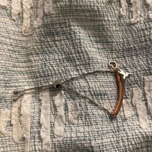 Silver and Rose Gold Bracelet with Heart Charm, enjoy the journey